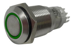 Expression button with green light stainless steel