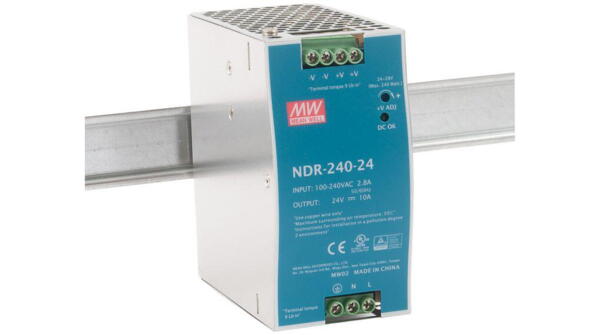 Strømforsyning 24V 10A DIN-skinne