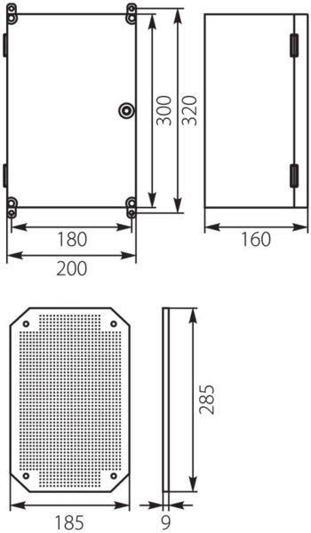 Plastic cabinet 300x200x160 IP65