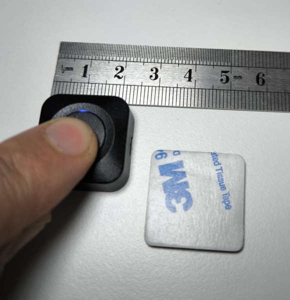 Fjernbetjening med 1 knap, MINI selvklæbende